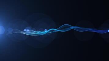 Digital abstract waves of particles in blue. Abstract technological background. 3D visualization of big data and connections. Analytical presentation. video