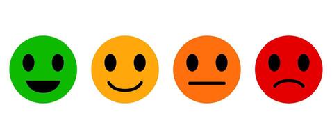 Emoticons icon set design, Emotion, Satisfaction, Rating illustration symbol, Happy, Smile and Sad face pictogram collection for Business use, Editable stock vector