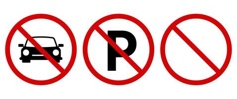Do Not Parking Sign symbol, Isolated Traffic Pictogram, Transportation information icon set, Symbol for Banner, Web icon and illustration, Safty graphic elements. vector