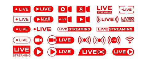 Live Streaming icon symbol, Online Media, Isolated Red Broadcast graphic elements illustration for Business Banner and app, Web, Editable vector