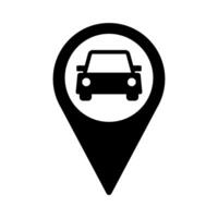 Parking Icon design, Isolated Car Parking Arean Location Pin symbol, Transportation Pictogram and Graphic elements for Cafe, Hotel and Business Banner, Social media Ads, Editable vector
