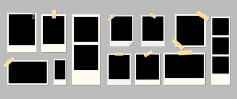 Modern Square Photo Frames, Cut out Elements for Print Layouts, Social Media, or Digital Decor Use vector