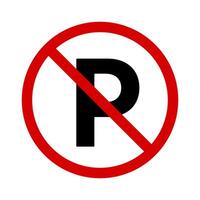 Isolated No Parking Sign design, Traffic Pictogram for Map, Road sign clip art, Banner, Business use, Transportation graphic elements. vector
