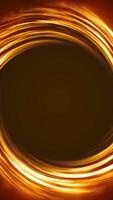 Fiery orange and gold swirling energy ring with a dark center, creating a powerful vortex effect video