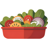 Fresh Salad in a Red Bowl png