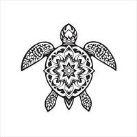 A turtle with a tribal design on it vector