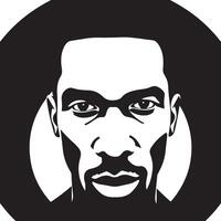 A black and white image of a face vector