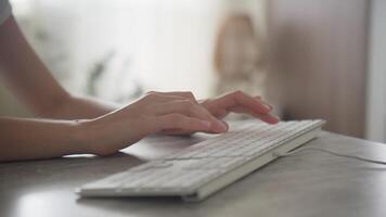 Close-Up of Hands Typing on a Wired Keyboard video
