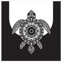 A turtle with a tribal pattern on it vector