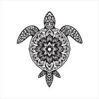 A turtle with a mandala design on it vector