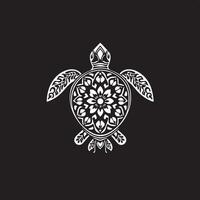 A turtle with a floral pattern on it vector