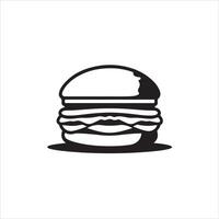 A black and white burger icon on a white background vector