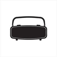 A black and white image of a radio on a white background vector