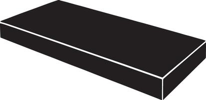 Black rectangular block shape illustration isolated on white background vector