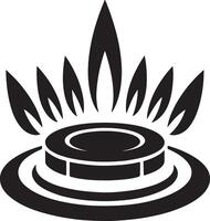 Abstract black and white gas burner icon vector
