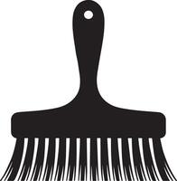 Black silhouette of a paint brush with a handle vector