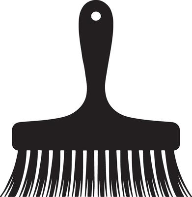 Black silhouette of a paint brush with a handle