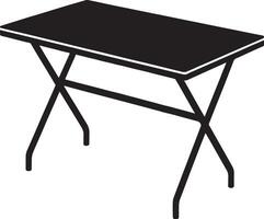 Simple black silhouette of a folding table for various uses vector