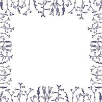 Flourish frame with monochrome elements. Trendy botany template vector