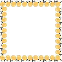 Lemon fruits frame. Thanksgiving decoration. Frame with empty space for your text vector