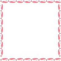 Pink whale frame. sea life frame for text. Simple baby shower template element for design vector