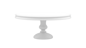 A white table with a pedestal base and a round top png