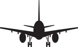 Airplane front view silhouette detailed design illustration vector