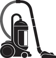 Black and white silhouette of a upright vacuum cleaner vector