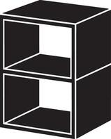 Two shelf black cubby unit icon illustration vector