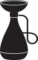 Black silhouette of a modern electric kettle with a handle vector