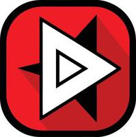Abstract red and black play button icon vector