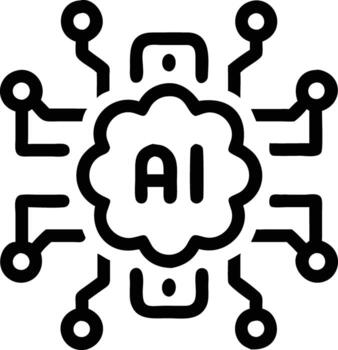 ai neural red sistema icono gráfico vector