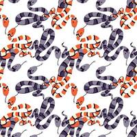 Seamless pattern of snakes with intertwined tails. background for Halloween. Sign of witch magic, symbol of wisdom and knowledge. Ancient symbol of occultism, magic, infinity, mysticism. vector