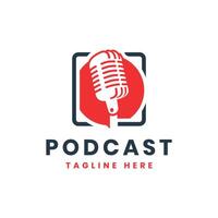 podcast creative unique logo design modern concept flat design for social media template use vector