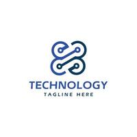 technology logo design circuit creative modern minimal concept design vector