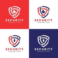 security shield logo design modern minimal concept security service cyber security eye lock sign vector