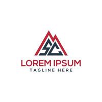 MSC logo design letter mark concept triangle mountain shape creative monogram vector