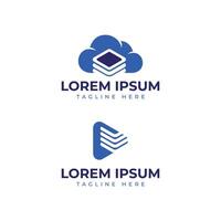 technology logo design collection cloud stack play data communication networking vector