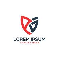 PG letter mark logo design shield shape geometric monogram initial unique professional vector
