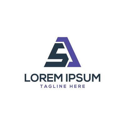 letter mark AS logo design modern concept monogram triangle shape