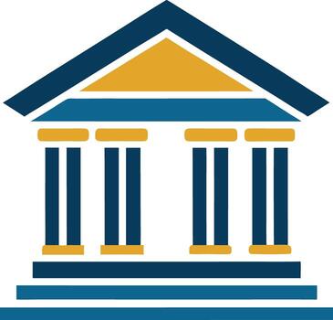 resumen edificio logo diseño con columnas vector