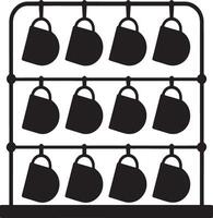 Twelve mug rack storage organizer display vector