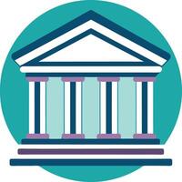 Classic building icon with columns and pediment vector