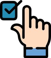 Hand selecting checkbox icon illustration vector