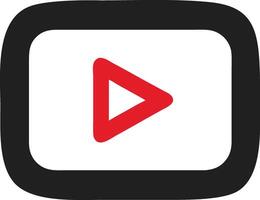 Simple hand drawn play button icon vector