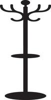 Black and white silhouette of a freestanding coat rack with shelf vector