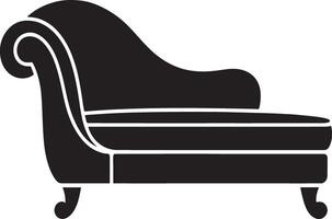 Classic black silhouette chaise lounge elegant furniture icon vector