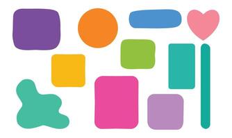 Creative crayon style abstract shapes in flat layout ideal for posters cards and stock graphics unique design Pro. vector