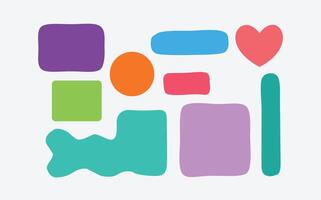 Creative crayon style abstract shapes in flat layout ideal for posters cards and stock graphics unique design Pro vector
