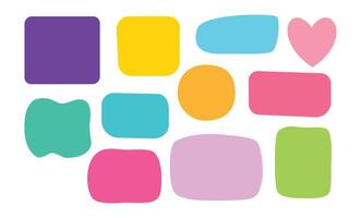 Hand drawn colorful abstract shapes on textured background for playful creative design and digital branding unique design Pro vector